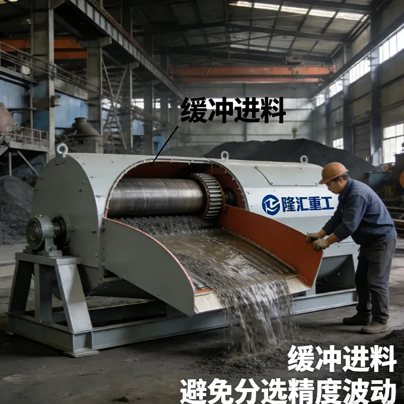 Мокрый барабанный магнитный сепаратор с постоянными магнитами CTB-750.4